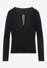 Deep V-Neck Wool Sweater