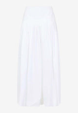 Basque A-Line Pleated Midi Skirt