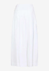 Basque A-Line Pleated Midi Skirt