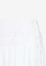 Basque A-Line Pleated Midi Skirt