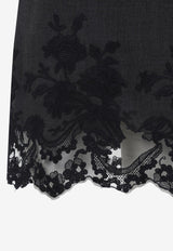 Lace-Insert Mini Dress