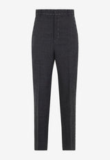 Contrasted-Stitch Wool Pants