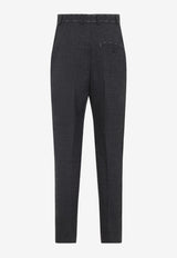 Contrasted-Stitch Wool Pants