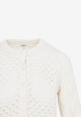 Openwork Flounced Cardigan in Alpaca and Silk