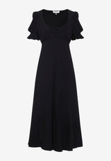 Puff-Sleeved Maxi Dress