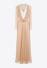 V-neck Chiffon Maxi Dress