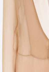 V-neck Chiffon Maxi Dress