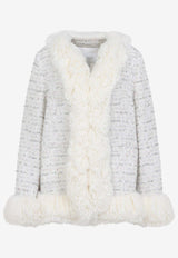 Fur-Trimmed Short Wool Coat