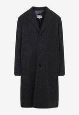 Single-Breasted Knee-Length Virgin Wool Coat
