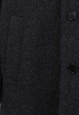 Single-Breasted Knee-Length Virgin Wool Coat