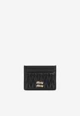 Logo Lettering Matelassé Leather Cardholder