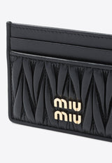 Logo Lettering Matelassé Leather Cardholder