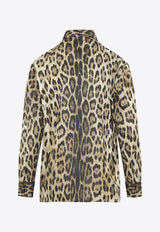 Leopard Print Silk-Blend Shirt