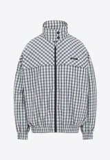 Gingham Check Zip-Up Jacket
