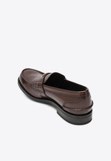 Prada Triangle Logo Brushed Leather Loafers Brown 2DB223X000055/R_PRADA-F0NBL