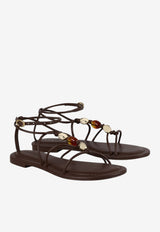 ba&sh Caya Strappy Leather Flat Sandals Chocolate 2E26PCAY_CHOCOLATE