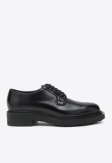 Prada Polished Leather Derby Shoes Black 2EE404G000ZJY/R_PRADA-F0002