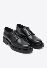 Prada Polished Leather Derby Shoes Black 2EE404G000ZJY/R_PRADA-F0002