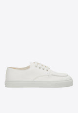 Prada Hammered Lace-Up Leather Sneakers Ivory 2EE427G000MN0/Q_PRADA-F0304
