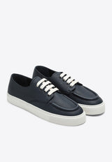 Prada Hammered Leather Lace-Up Sneakers Blue 2EE427G000MN0/Q_PRADA-F0216