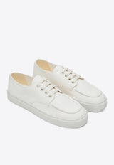 Prada Hammered Lace-Up Leather Sneakers Ivory 2EE427G000MN0/Q_PRADA-F0304
