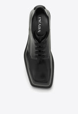 Prada Square-Toe Derby Shoes in Brushed Leather Black 2EG427G000055/O_PRADA-F0002
