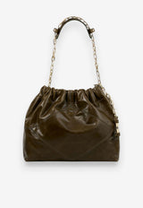ba&sh June Leather Chain Shoulder Bag Khaki 2H25CFMV_KHAKI