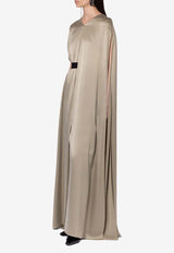 ROKSANDA Fyeris Caped-Overlay Belted Gown Green 2JZ5_H2356A-1_SAGE