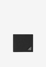 Prada Triangle Logo Saffiano Leather Bi-Fold Wallet Black 2MO513QHH/S_PRADA-F0002