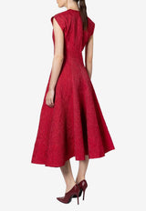 ROKSANDA Sapha Textured Crepe Midi Dress Red 2PL6_H2404C-1_RED