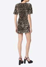 Marc Jacobs V-neck Sequined Mini Dress Gold 2S5RDR001K14VI/Q_MARC-710