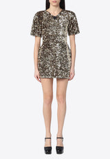 Marc Jacobs V-neck Sequined Mini Dress Gold 2S5RDR001K14VI/Q_MARC-710
