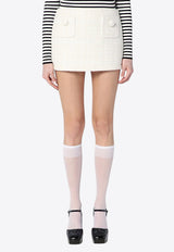 Marc Jacobs Textured Tweed Mini Skirt Ivory 2S5RSK049W14PL/Q_MARC-111