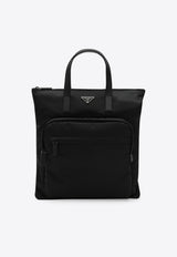 Prada Triangle Logo Re-Nylon and Leather Top Handle Bag Black 2VG098OOO2DMG/R_PRADA-F0002