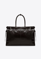 Prada Bonnie Leather Top Handle Bag Dark Brown 2VG128OOO2CYR/R_PRADA-F01D6