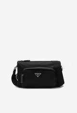 Prada Medium Re-Nylon Logo Messenger Bag Black 2VH192OOO2DMG/S_PRADA-F0002