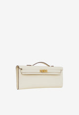 Kelly Cut Clutch Pochette in Nata Swift with Gold Hardware