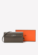 Kelly To Go Wallet in Gris Etain Epsom with Palladium Hardware