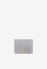 Matelassé Leather Cardholder with Logo