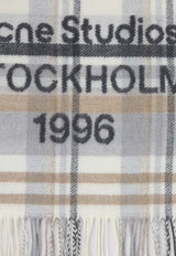 Wool and Cashmere Check Scarf