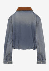 Denim Zip-Up Cropped Jacket