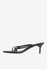 60 Leather Flip-Flop Heeled Sandals