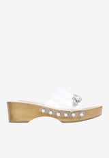 Scalopped Wooden Clog Sandals