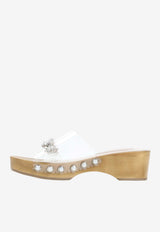 Scalopped Wooden Clog Sandals