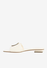 Logo-Plaque Leather Slides