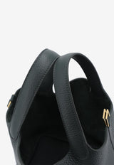 Picotin Lock 18 PM in Vert Mangrove Clemence with Gold Hardware