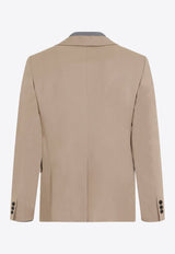 بليزر من الصوف بطبقات بصف أزرار واحد