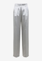 Satin Straight-Leg Pants