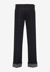 Cuffed Straight-Leg Jeans