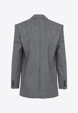 Prince of Wales Single-Breasted Wool Blazer